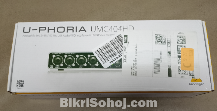 Behringer U-phoria Umc404hd 4 in Out Sound Card